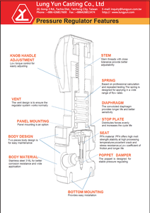 Régulateur de gaz GPL en acier inoxydable LYC 2000 PSI, régulateur de gaz haute pression avec certification ASME B31.3 - Product Image 4