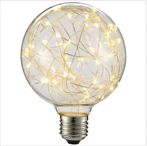 E27 медная проволока декоративная лампочка красочная светодиодная шаровая лампа Эдисона G95 лампа накаливания фейерверка