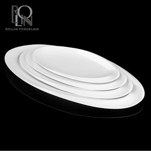 Restaurante del hotel boda real banquete llano de cerámica plato ovalado - Product Image 5