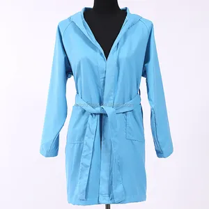 Wholesale custom lightweight microfiber suede bath robe absorbent quick dry bathrobe