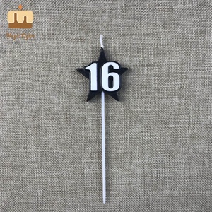 Bougie d'art en cire de paraffine Chine Star numéro <span class=keywords><strong>16</strong></span> pour gâteau d'anniversaire, faite à la main - Product Image 5