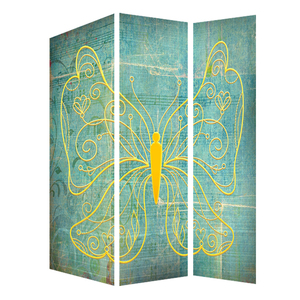 <span class=keywords><strong>Paravent</strong></span> en Toile Pliable à 3 Panneaux, Design Papillon, Style Moderne, Bon Marché - Product Image 4