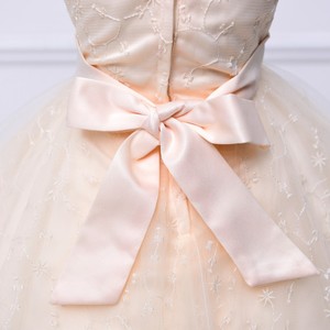 Champagne flower of the baby sleeveless dress rustic petal puffy christening gown princess costume - Product Image 4