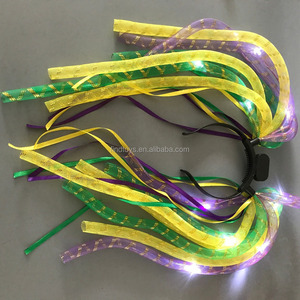 Findtoys أدى المعكرونة عقال يتوهج في الظلام hairhoop لماردي غرا حزب التموين - Product Image 4