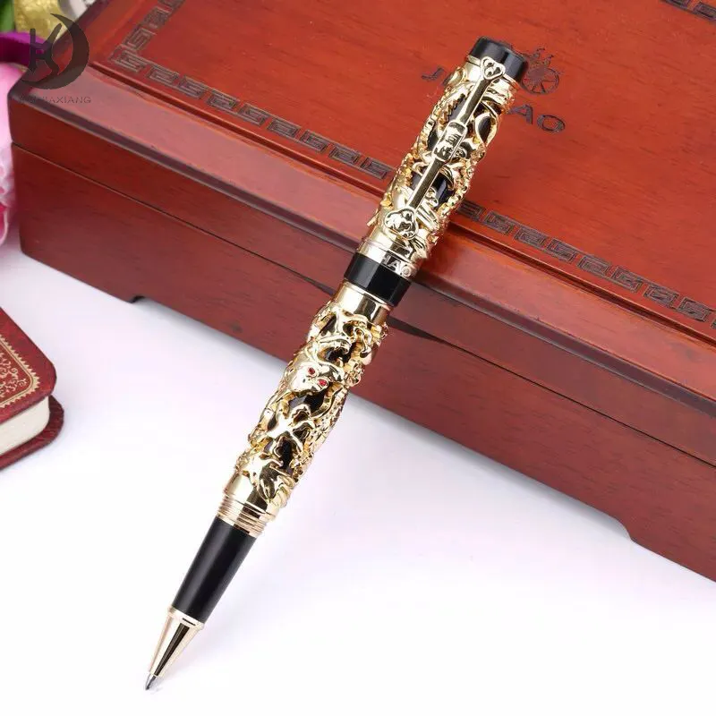 RCJH-679 Роскошные деловые подарочные <span class=keywords><strong>ручки</strong></span> и плавность линий Jinhao бренд Дракон ручка высокого качества тяжелый металл золото Ручка-роллер для церкви