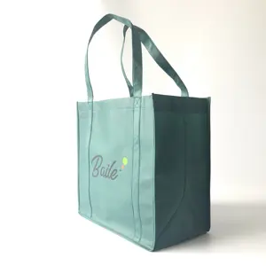 Eco Custom Logo Printed Reusable Extra-Wide Heavy Duty Fabric Carry Tote Non Woven Bag Grocery Shopping Bags