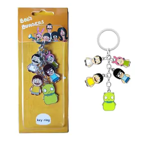 Animation Tv Anime Cute Bobs Burgers Pendant Metal Key Rings Car Keychain Cosplay Accessories