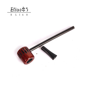 Yiwu Erliao al por mayor pequeño rojo madera tallada a mano Popeye tabaco filtro largo tubería tallos rojo sandalia antiguo envío pipas - Product Image 4