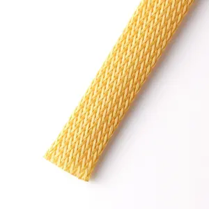 Kabel pembungkus kepang tahan api kuning 14MM sleeving pelindung