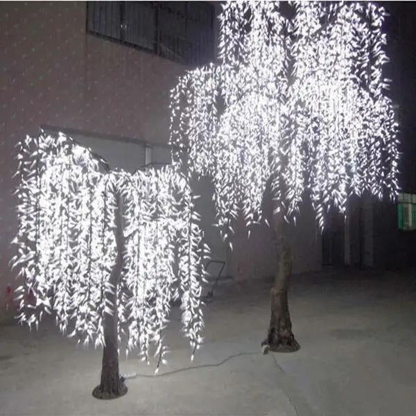 Dekorative baum mit trauerweide blätter garten licht, led willow baum Beleuchtung Für Garten