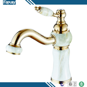Fapully Haute Qualité à Levier Unique <span class=keywords><strong>D</strong></span>'<span class=keywords><strong>or</strong></span> Plaque Froide Chaude Pont <span class=keywords><strong>Mont</strong></span>é <span class=keywords><strong>Or</strong></span> Jade Peinture En Laiton <span class=keywords><strong>Du</strong></span> Robinet Jardin M246 - Product Image 1