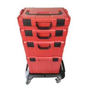 أربع طبقات كومة أداة مربع مع علبة قابلة للإزالة صندوق أدوات تخزين عربة حالة تخزين بلاستيكية