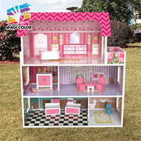Vente en gros de jolis ensembles de jouets pour filles, kits de maisons miniatures en bois, nouveau design, kits de maisons miniatures en bois pour enfants W06A235