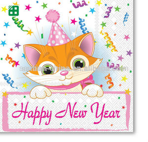 <span class=keywords><strong>Happy</strong></span> new year paper Napkin printed for decoration - Product Image 1