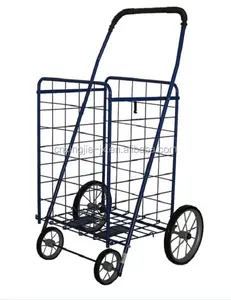 XJYD19 Large Folding Shopping Cart 4 Wheels Cart
