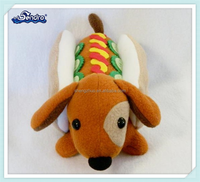 Peluche be chien, dessin animé, 3d, jouets en peluche, hamburger, pain