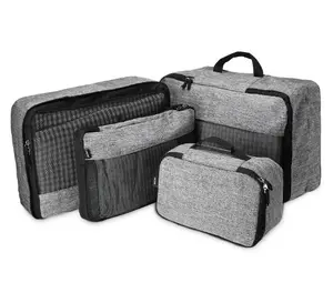 4 ensembles de Cubes D'emballage pour le Voyage, De Compression Léger multi-fonctionnel Voyage Organiseurs de Bagage avec une Trousse de toilette