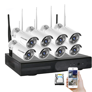 IP66 étanche cctv système <span class=keywords><strong>de</strong></span> <span class=keywords><strong>surveillance</strong></span> wifi sans fil <span class=keywords><strong>8</strong></span> canaux caméras bullet Nvr <span class=keywords><strong>kit</strong></span> - Product Image 1