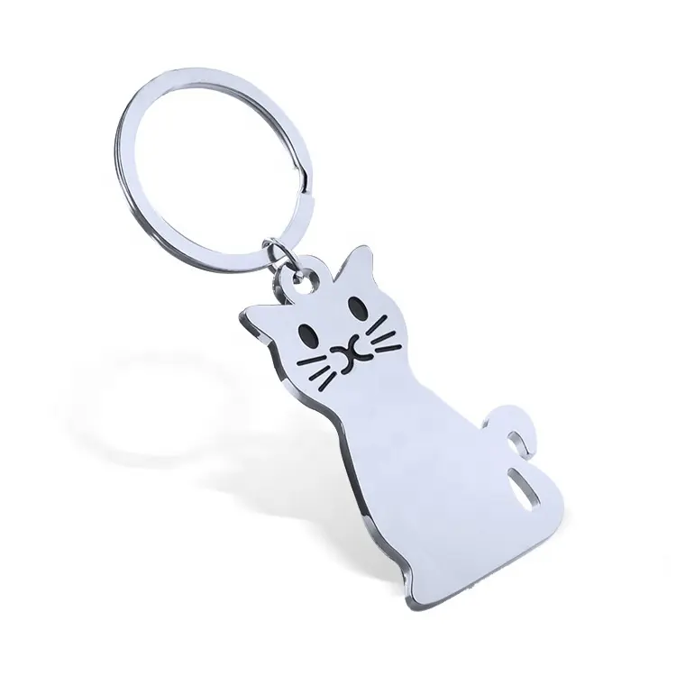 Fashion Key Chain Car Accessories Custom Keychain Cat Metal Keychains Key Ring For gifts