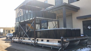 Yate de Dos Pisos de Aluminio de 33 pies, Bote Pontón de Aluminio Soldado con Tobogán Acuático - Product Image 3