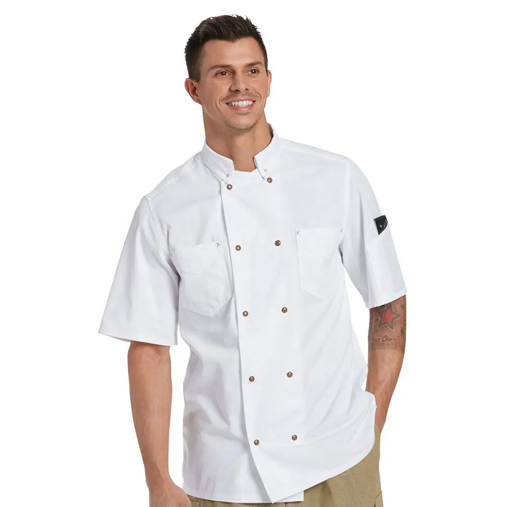 Bianco francese giacca cuoco uniforme per lo chef