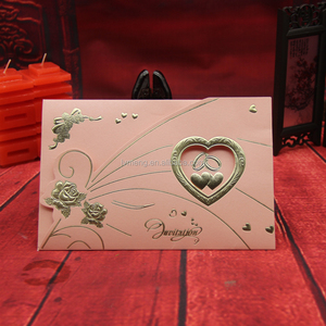 Ngọc trai Giấy Vàng Rose Nổi Tùy Chỉnh Fold Cưới Mời Bao Gồm - Product Image 2