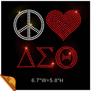 Delta Love Peace Fix Sigma Theta Rhinestone caliente del adorno - Product Image 1