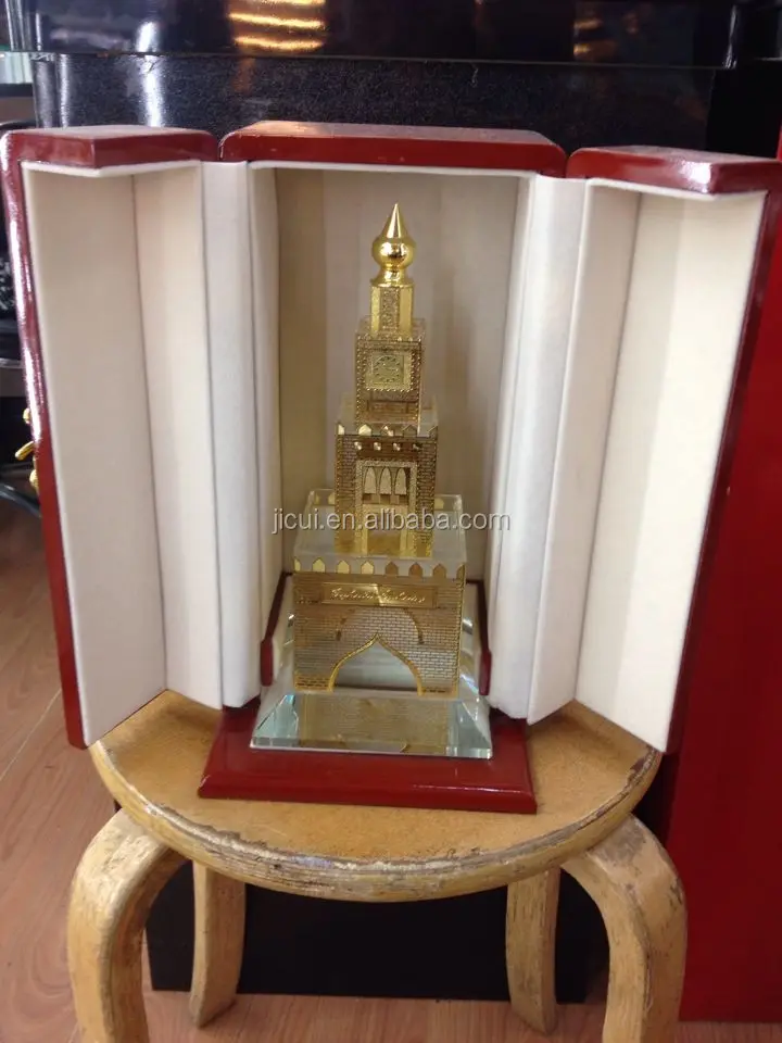 Высокое качество 24k gold подарок Кувейт часовой башни для Кувейт сувенир Кувейт корпоративный подарок