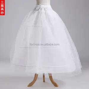 Enagua de línea a para vestido de boda, 3 aros, 2 capas, Organza, accesorios de boda, Crinoline PC02