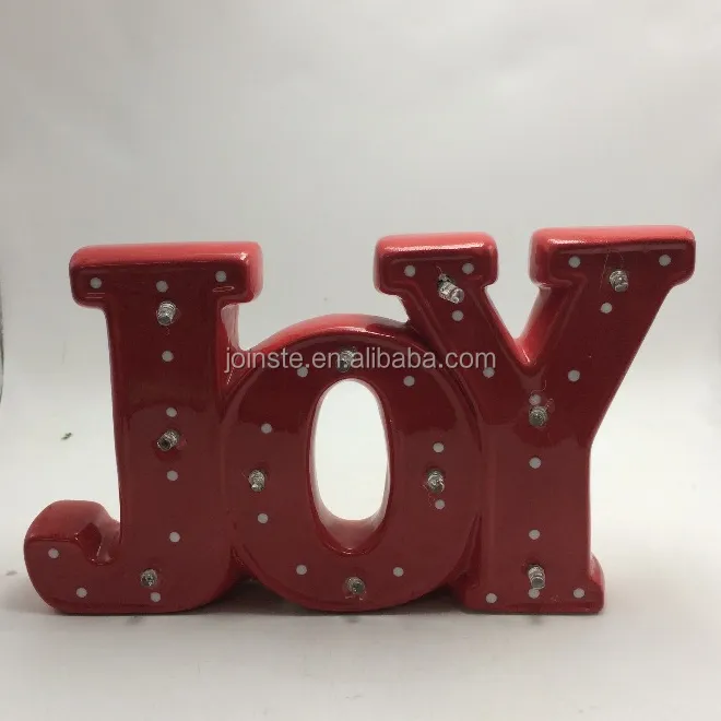 Custom ceramic joy letters home table decoration wall decoration