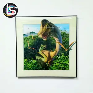 Alta calidad de encargo barato hermoso paisaje y animal Lobo lenticular pared 3d foto cartel
