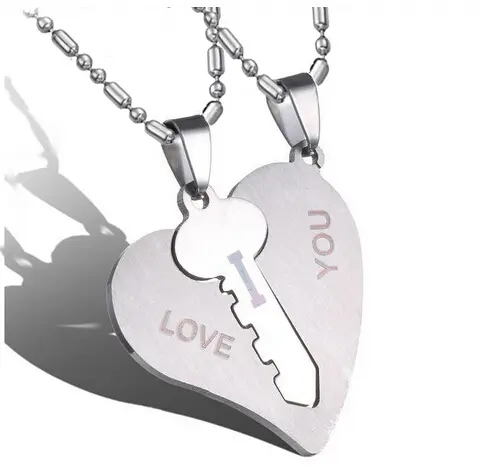 Vnox — collier Puzzle en forme de cœur pour hommes et femmes, bijoux en acier inoxydable, pendentif pour Couple, cadeau coloré, pour amoureux, vente en gros