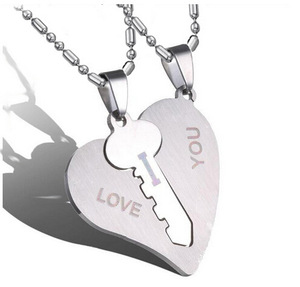 Colgante de acero inoxidable con forma de corazón <span class=keywords><strong>para</strong></span> hombre y mujer, collar de rompecabezas <span class=keywords><strong>para</strong></span> parejas, regalo colorido <span class=keywords><strong>para</strong></span> enamorados, joyería al por mayor - Product Image 1