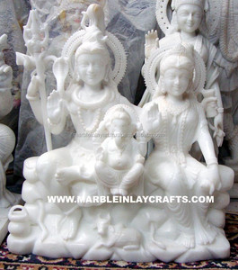 Marble Shankar Parvati Statue Handcrafted Marble Gauri Shankar Statue - Product Image 1