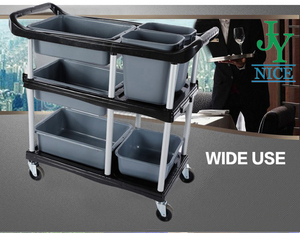 कंटेनर पीपी प्लास्टिक रसोई प्लेट के साथ होटल संग्रह ट्रॉली - Product Image 2