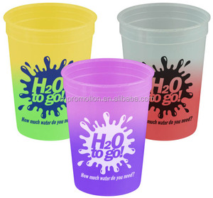 16OZ Plastic temperature color change Custom Mood Stadium Cups Personalized