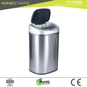 Stainless steel recycle garbage sensor 80l waste trash bin