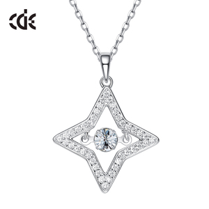 ดอกดาวสี่สี่จุดสร้อยคอ925เงินดาวรูปจี้สร้อยคอ - Product Image 2