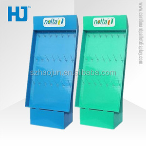 Máy Làm Mát Không Khí Các Tông Hiển Thị Racks Với Móc Nhựa Cho Các Mặt Hàng Treo, Corrugaetd Pegboard Carton <span class=keywords><strong>Display</strong></span> Stand - Product Image 1