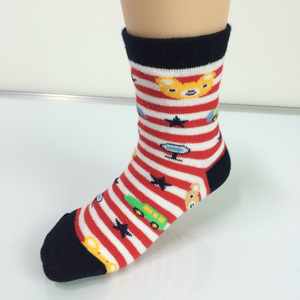 GS encargo animal de <span class=keywords><strong>la</strong></span> historieta <span class=keywords><strong>estrella</strong></span> rayas velcro bebé calcetines, más barato calcetines - Product Image 3