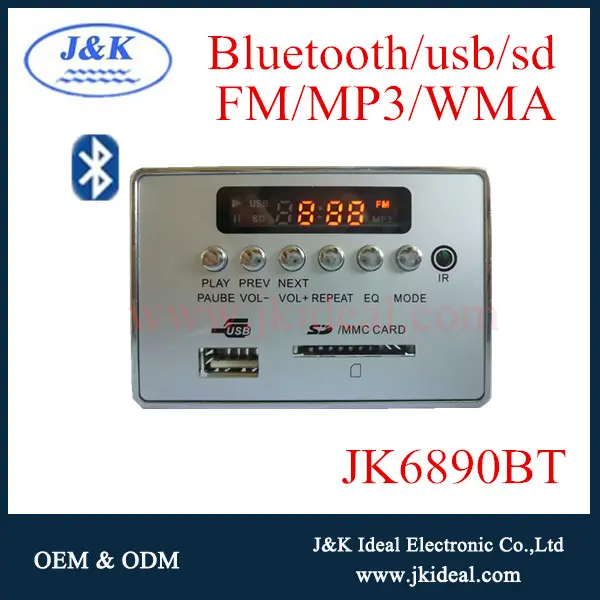 JK6890BT Bluetooth nhạc mp3 mp4 media player usb sd thẻ