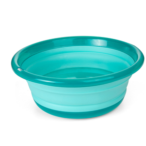 Portable Silicone Collapsible Camp Wash Basin Large Semi-transparent for Camping Fishing Outdoor Round Plastic