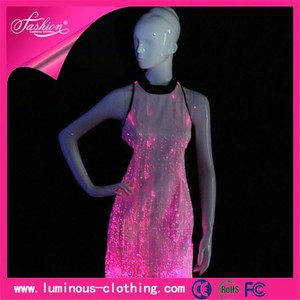 Iluminante fibra óptica tela <span class=keywords><strong>qipao</strong></span> tradicional <span class=keywords><strong>vestido</strong></span> chino - Product Image 2