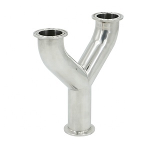 Raccords de tuyauterie en acier inoxydable <span class=keywords><strong>304</strong></span> sanitaires de type Y en forme de T avec coude à 45 degrés - Product Image 3