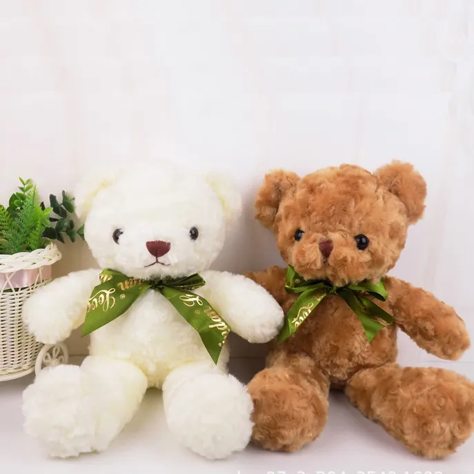Grosir Mainan Mesin Cakar Mini Lucu Lembut Peluch Boneka Hewan Boneka Beruang Teddy dengan Dasi Kupu-kupu