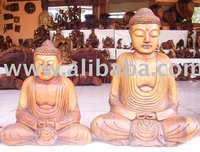 Bouddha en bois poli Bali Sculpture bouddhiste religieuse gravure complexe maison Art cadeau fabriqué signe décoratif artisanat en boîte