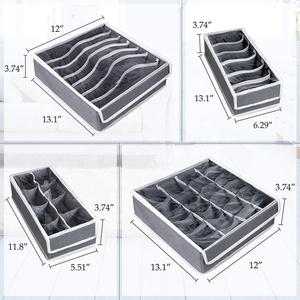 <span class=keywords><strong>Caja</strong></span> de almacenamiento dividida <span class=keywords><strong>plegable</strong></span> para calcetines <span class=keywords><strong>con</strong></span> tapas, organizador de armario para calcetines, organizador de bolsas de ropa, cajas de cajones para almacenamiento conveniente - Product Image 2