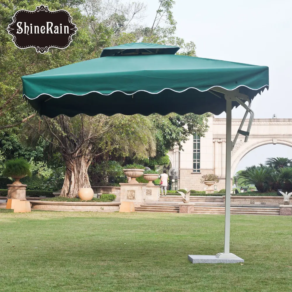 green square courtyard garden leisure umbrella outdoor sun beach umbrella