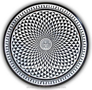 Mosaico negro con incrustaciones para mesa, Tops - Product Image 1