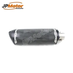 Jpmotorカーボンファイバーレーシングオートバイユニバーサル排気マフラー短いタイプ